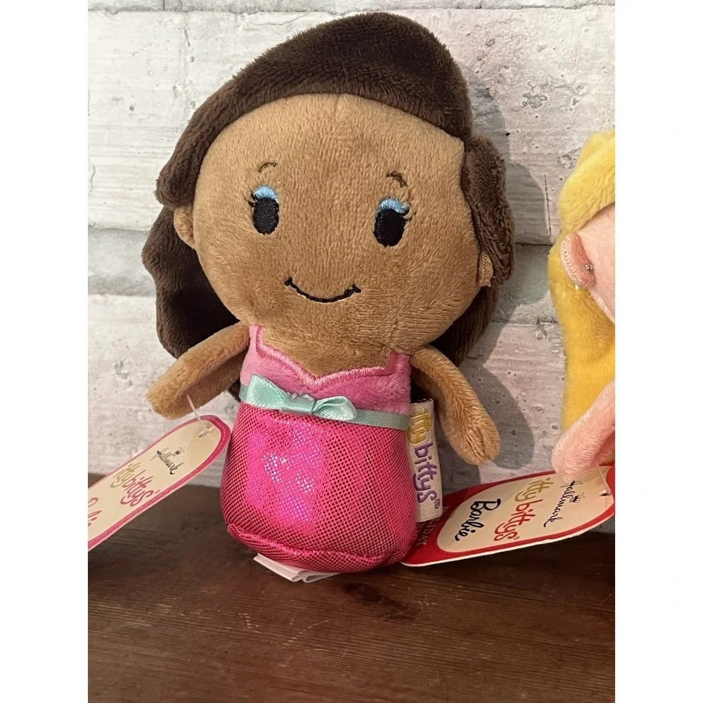 Hallmark Itty Bittys Pair Of Barbies‎ Holiday Barbie Red Dress Pink New wTags - Picture 3 of 7